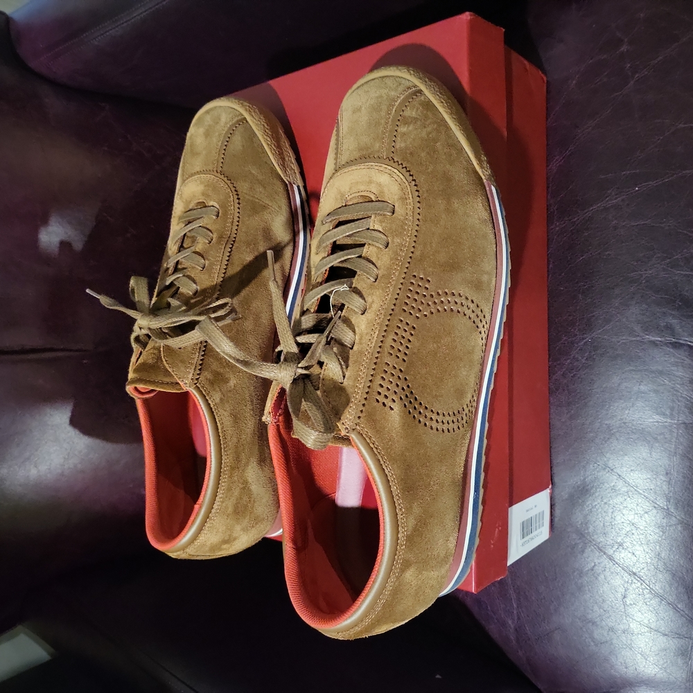 Salvatore Ferragamo Brown spring suga suede leather sneaker size 11.5